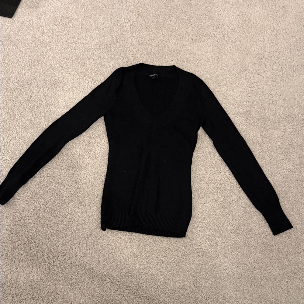 Express Black V-Neck Sweater